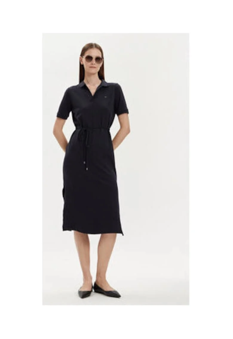 Rochie casual Dama,  bleumarin, 65% lyocell, 32% bumbac, 3% elastan,