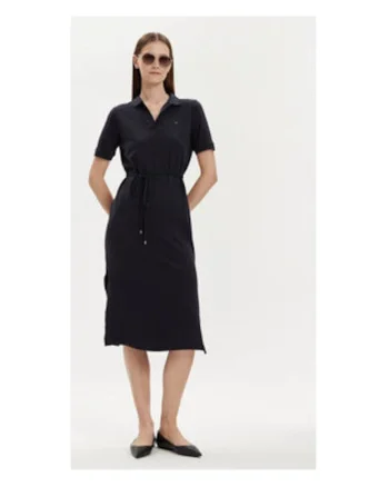 Rochie casual Dama,  bleumarin, 65% lyocell, 32% bumbac, 3% elastan,