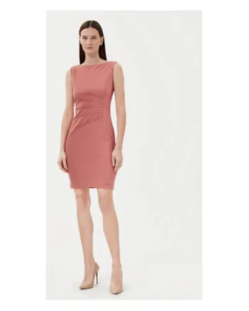 Rochie de cocktail Dama,  roz, 66% poliester, 30% poliester reciclat, 4% elastan,