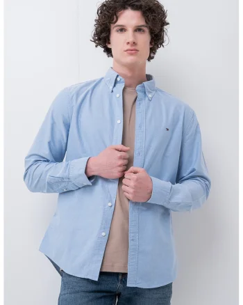 Camasa Oxford regular fit Heritage, Albastru deschis melange