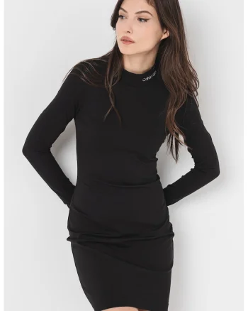 Rochie scurta cu guler scurt, Negru