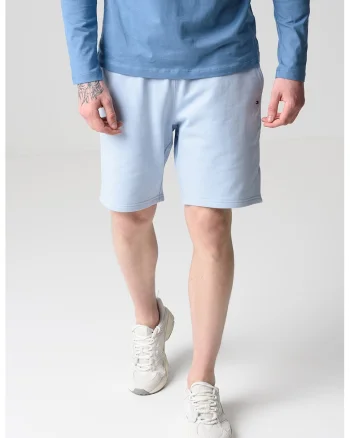 Pantaloni scurti cu snur in talie, Albastru pastel