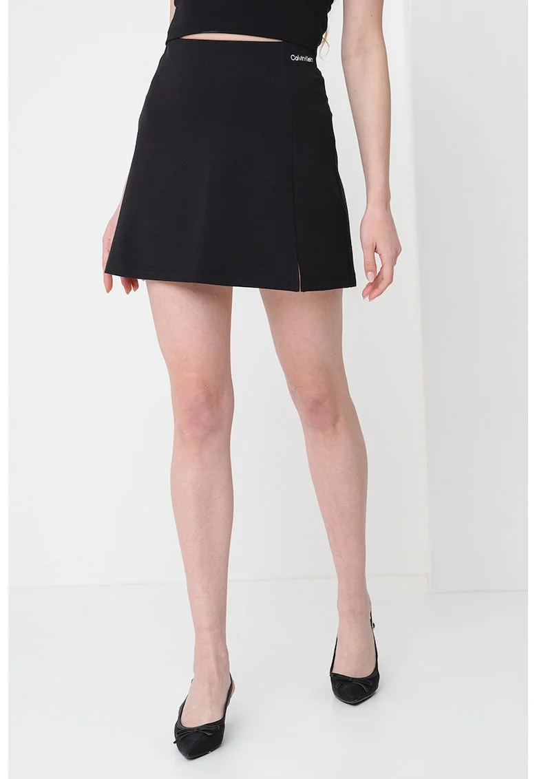 Fusta mini cu croiala in A, Negru
