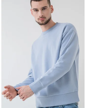 Bluza de trening din amestec de modal si bumbac organic, Albastru lavanda