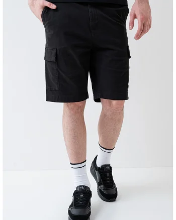 Pantaloni scurti cargo cu buzunare multiple, Negru