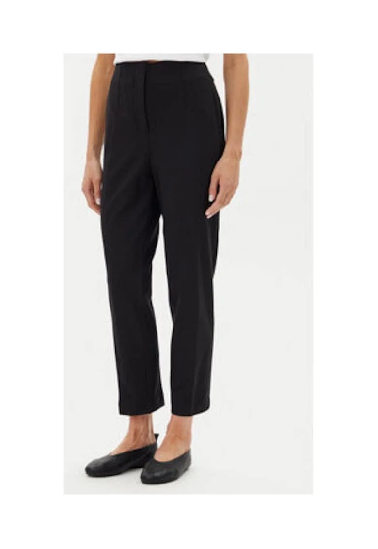 Pantaloni din stofa dama,  Negru, 67% viscoza, 28% poliamida, 5% elastan,