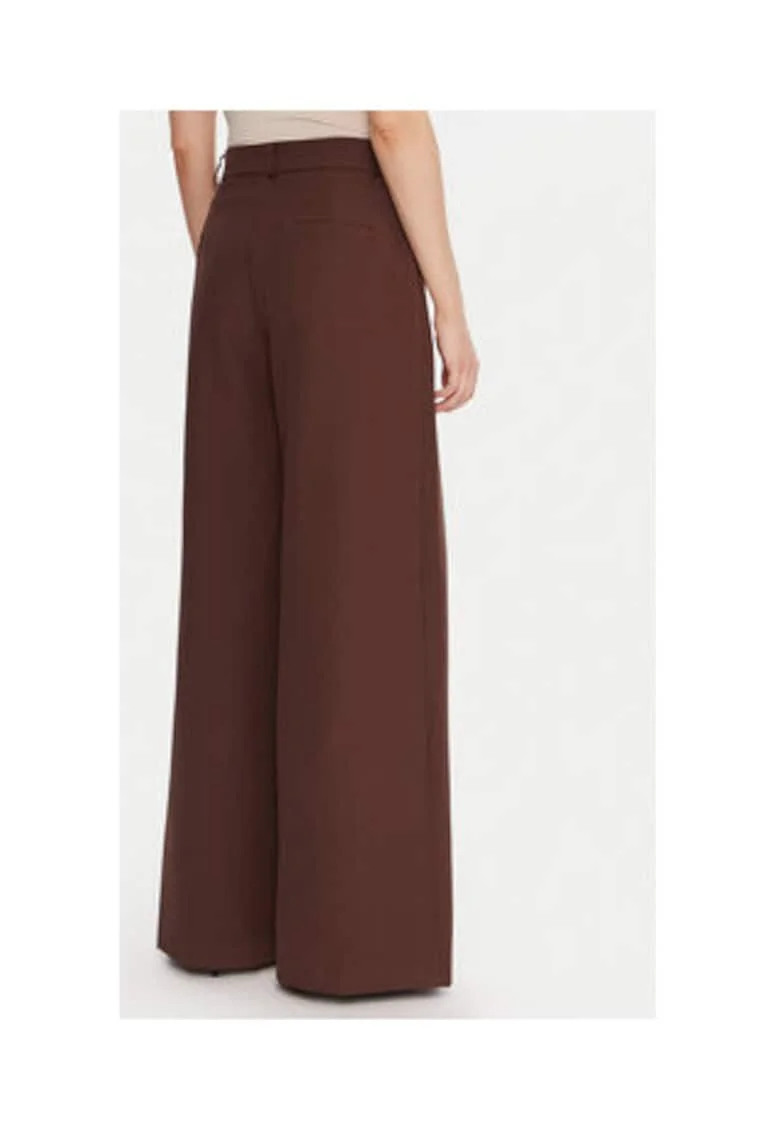 Pantaloni de stofa Dama,  Maro, 90% poliester, 10% elastan,