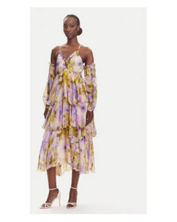 Rochie cocktail Dama,  multicolor, 70% viscoza, 30% matase,