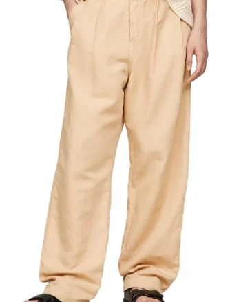 Pantaloni dama,  Bumbac/In, Bej