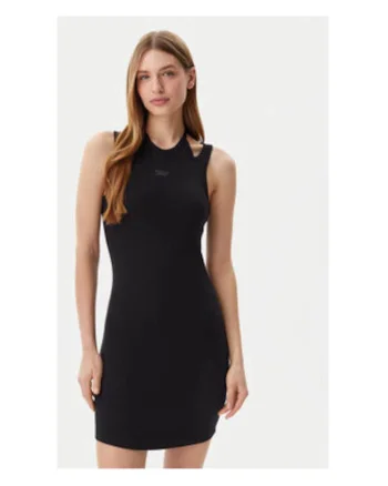 Rochie casual Dama,  Negru, 95% bumbac, 5% elastan