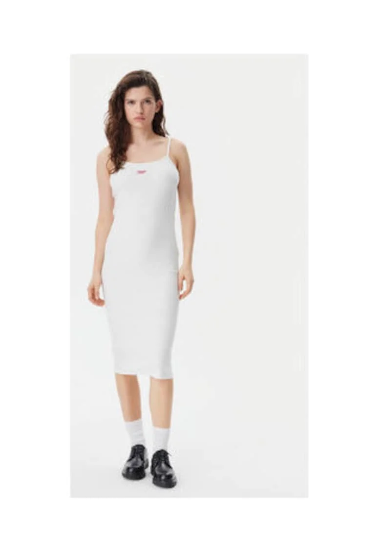 Rochie de vara,  alb, bumbac si elastan,