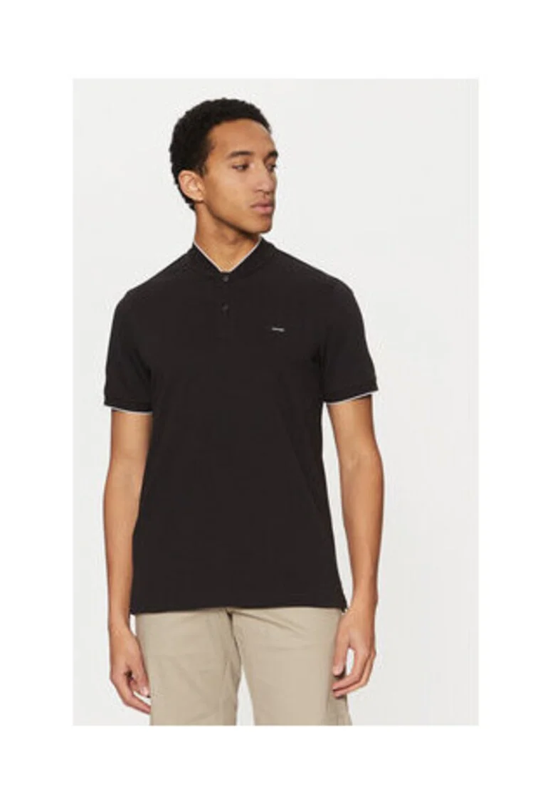 Tricou barbati,  negru, 96% bumbac organic, 4% elastan