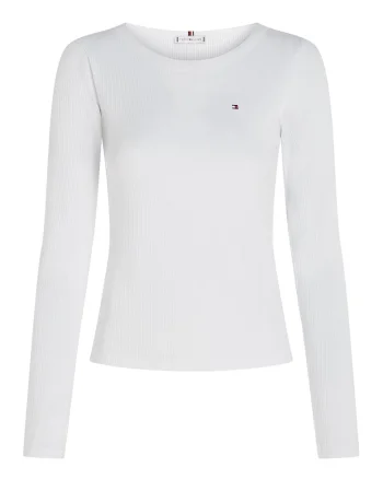 Bluza striata cu maneci lungi, Alb
