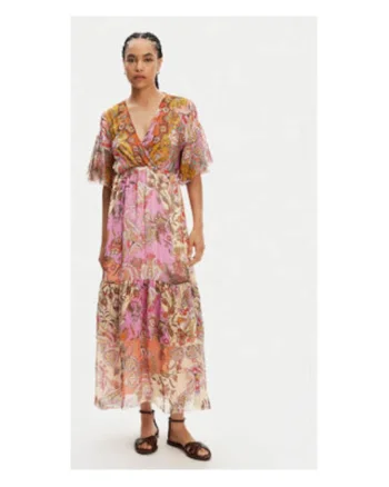 Rochie de vara Dama,  multicolor, 70% viscoza, 30% matase