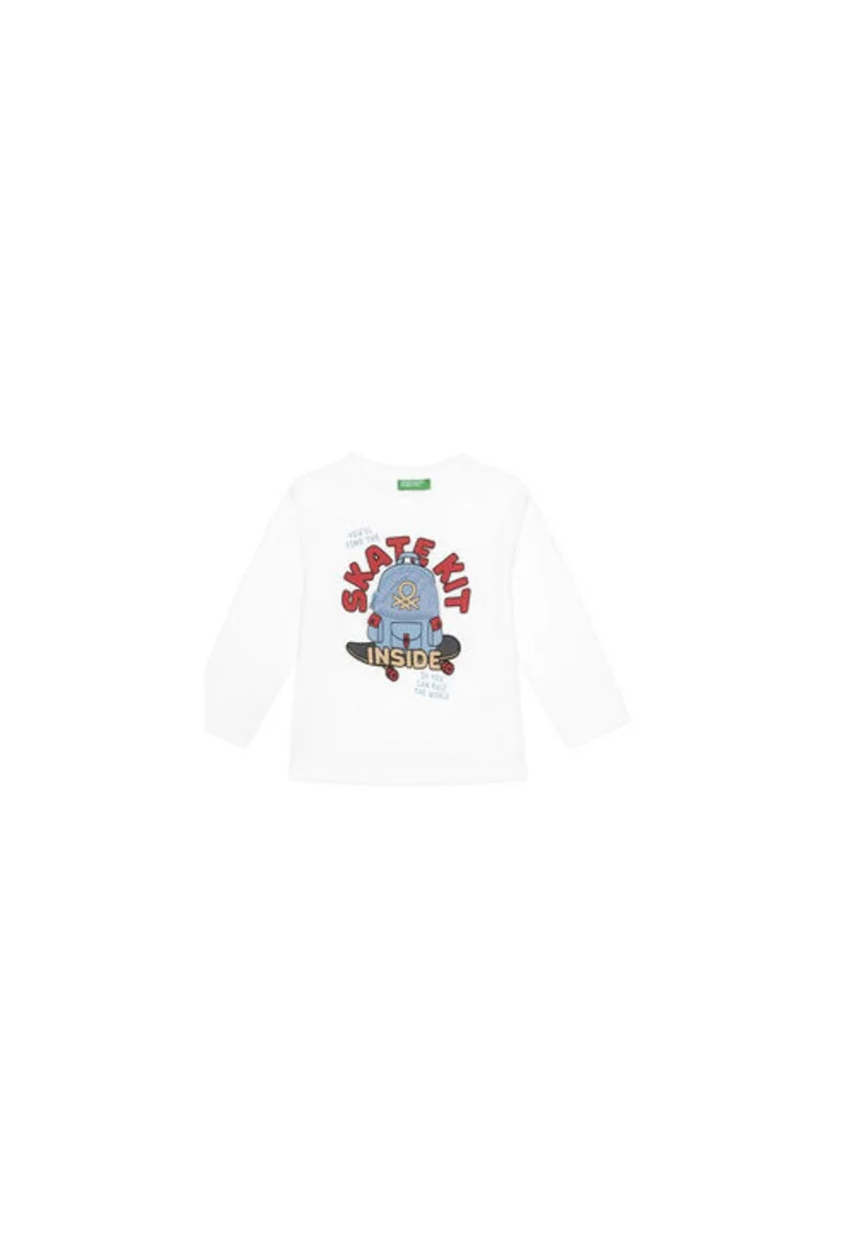 Bluza copii,  alb, 100% bumbac organic
