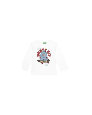 Bluza copii,  alb, 100% bumbac organic