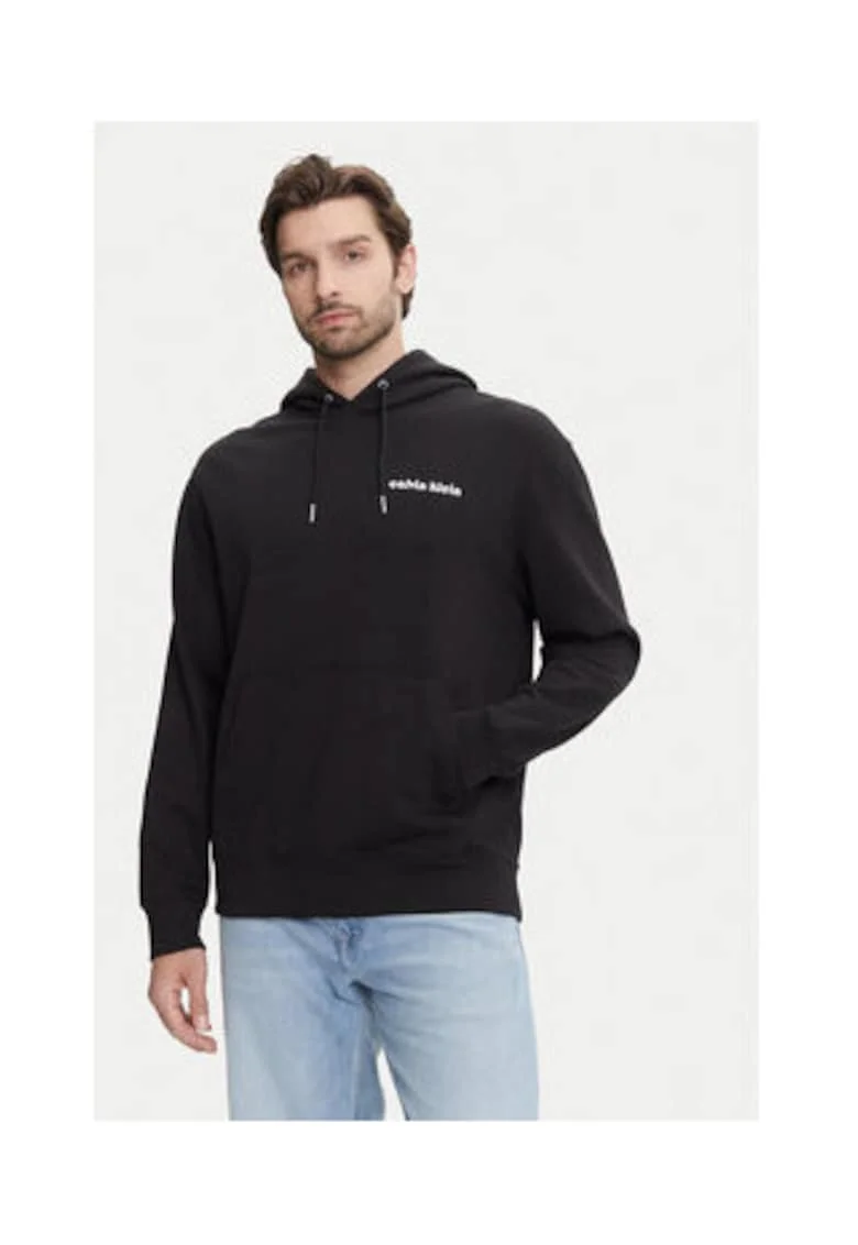 Hanorac barbati,  negru, bumbac/poliester reciclat,