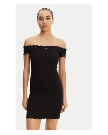 Rochie de vara,  negru, 90% bumbac, 8% poliester, 2% elastan,