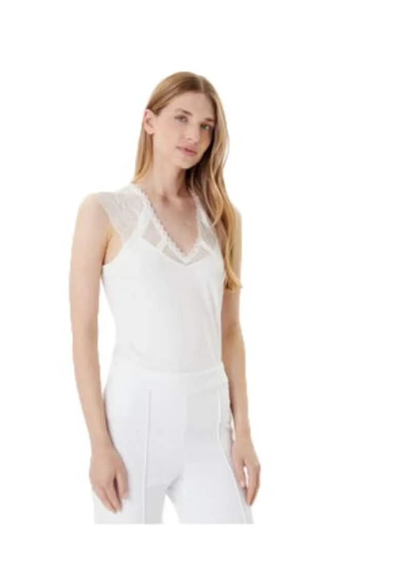 Tricou dama,  poliamida/viscoza/elastan, alb