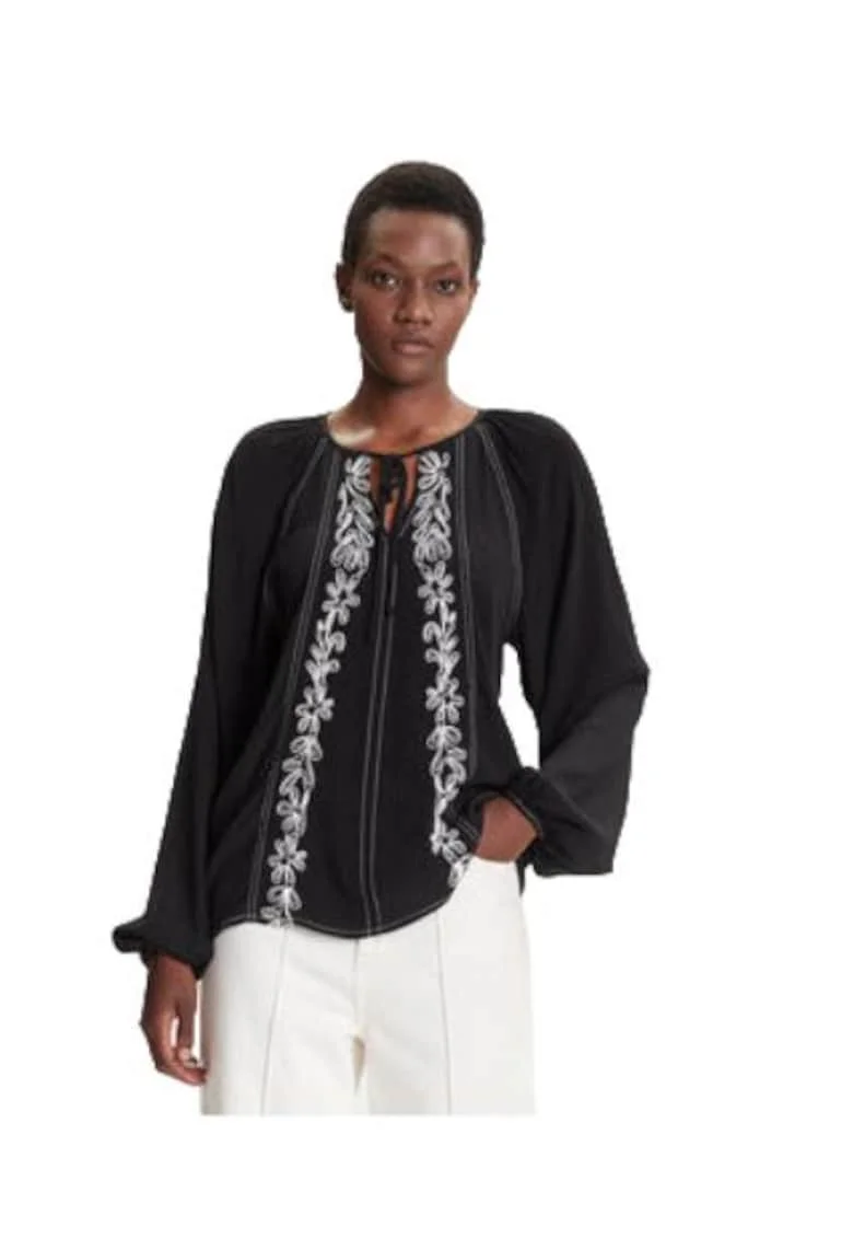 Bluza dama,  viscoza, negru/alb