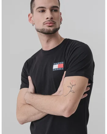 Tricou de bumbac cu logo, Negru