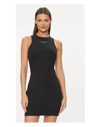 Rochie de vara,  negru, 61% poliester reciclat, 32% viscoza, 7% elastan,
