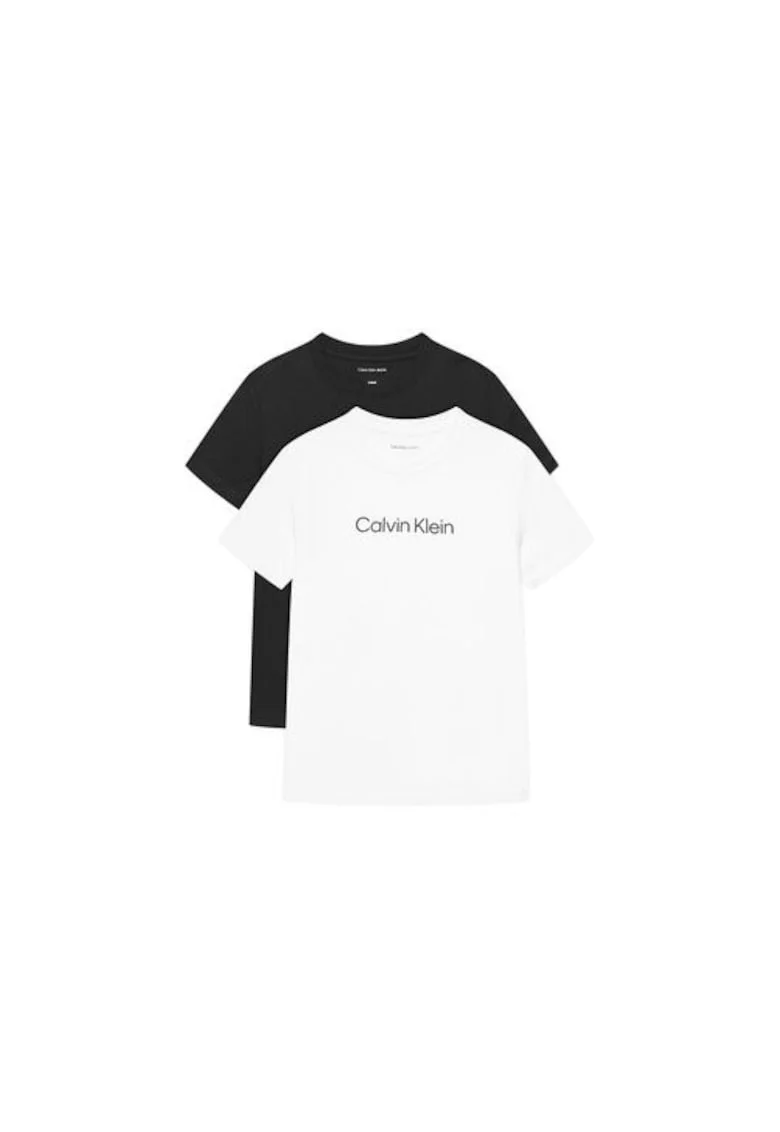 Set 2 tricouri unisex copii,  alb, negru, bumbac, Alb/Negru
