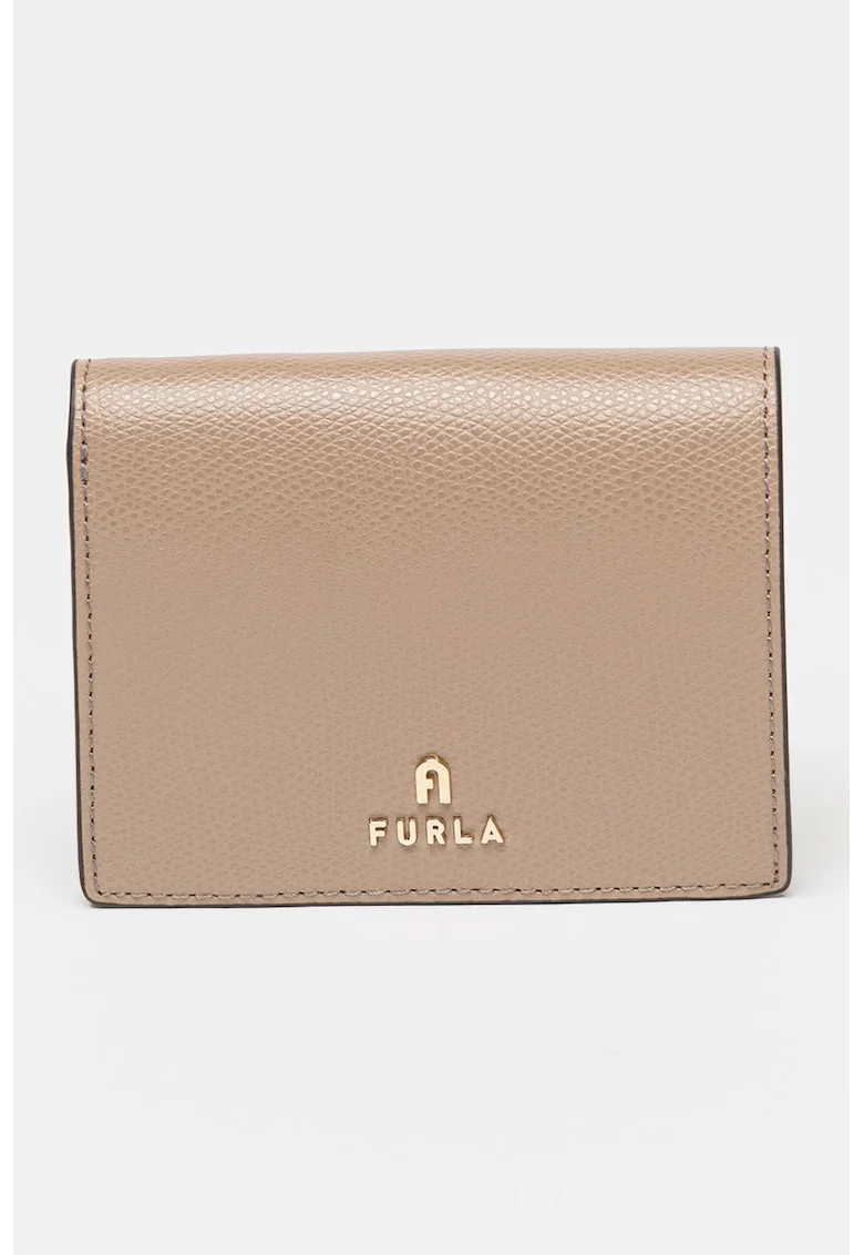 Portofel pliabil din piele Camelia, Maro camel