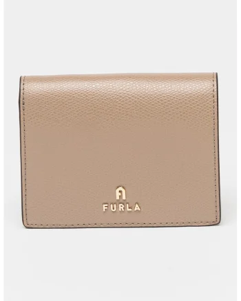 Portofel pliabil din piele Camelia, Maro camel