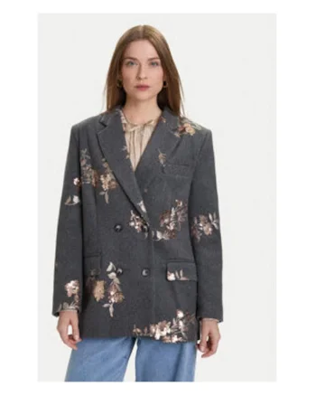 Sacou dama,  Gri, Floral