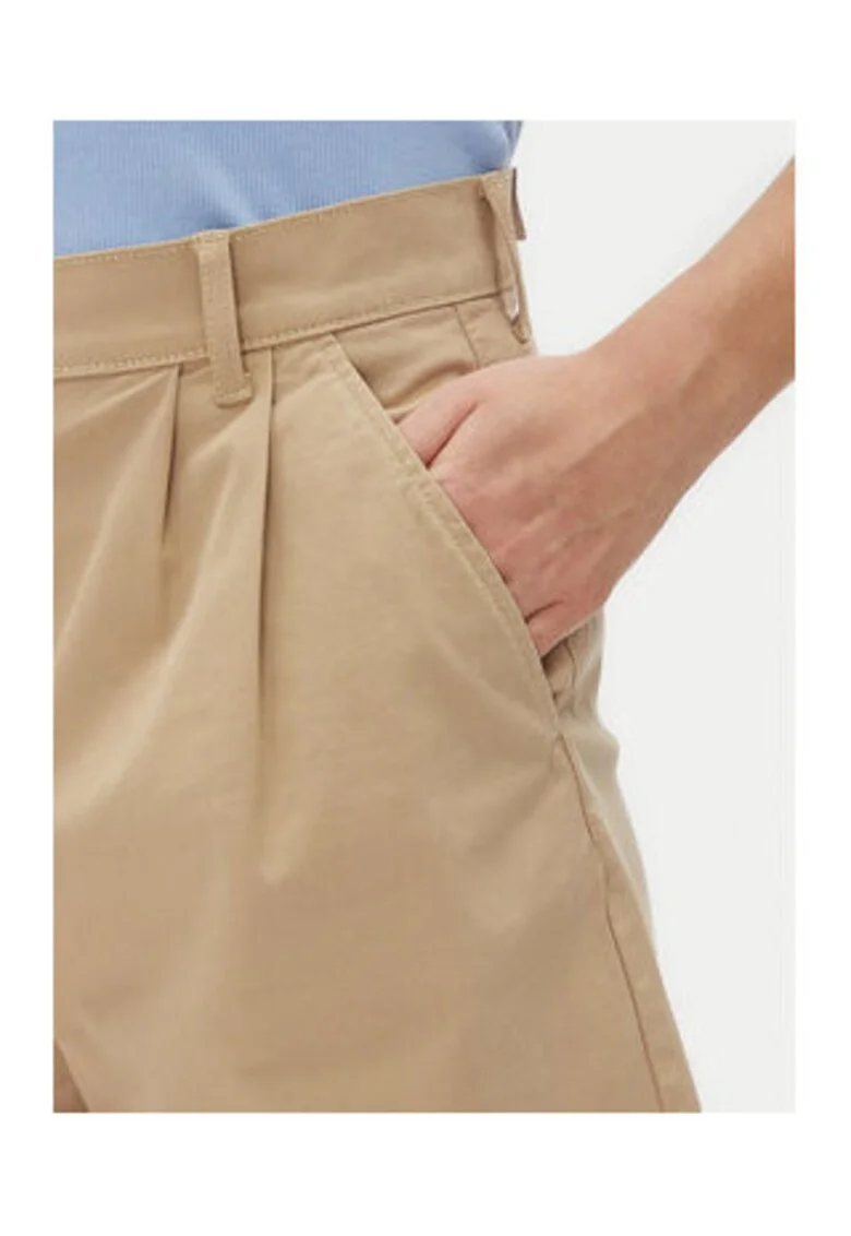 Pantaloni scurti din  Bej, 96% bumbac organic, 4% elastan - 65874