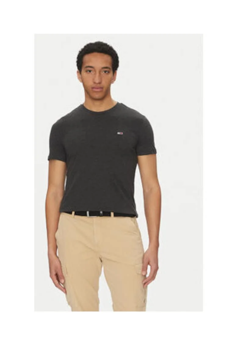 Tricou barbati,  negru, 60% bumbac, 40% poliester reciclat