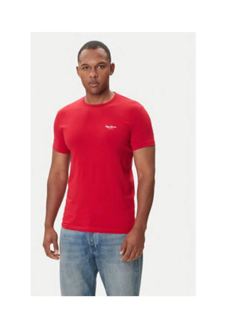 Tricou barbati,  rosu, bumbac si elastan