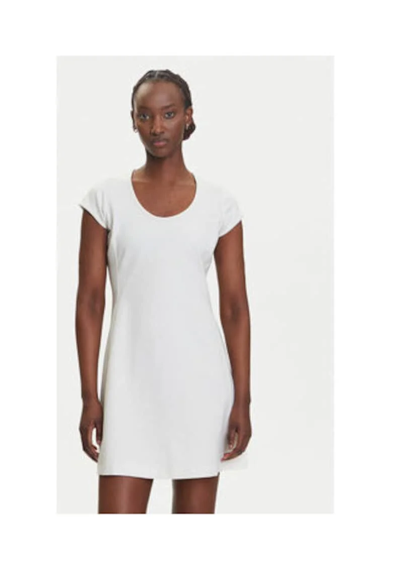 Rochie Dama,  Alb, 66% viscoza, 30% poliamida, 4% elastan, Alb