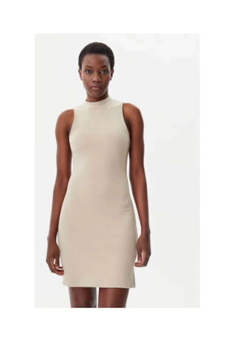 Rochie  bej, 66% viscoza, 30% poliamida, 4% elastan, Bej