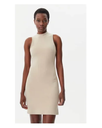 Rochie  bej, 66% viscoza, 30% poliamida, 4% elastan, Bej