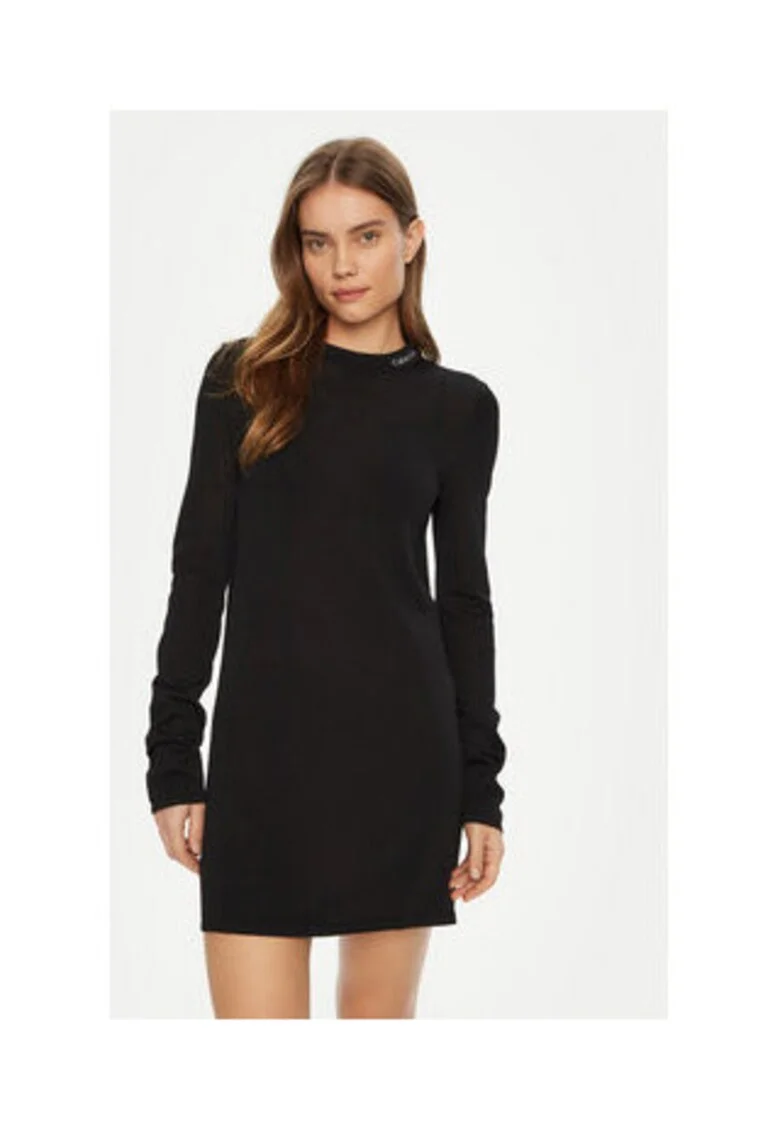 Rochie casual Dama,  neagra, 80% viscoza, 17% poliamida, 3% elastan,