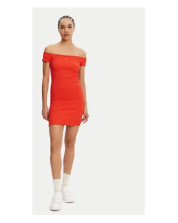 Rochie de vara,  portocalie, 90% bumbac, 8% poliester, 2% elastan