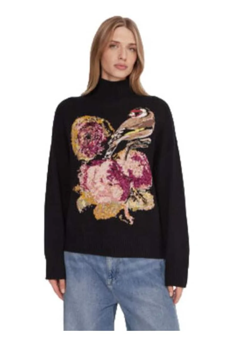 Pulover dama,  negru, sintetic,
