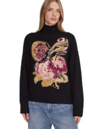 Pulover dama,  negru, sintetic,