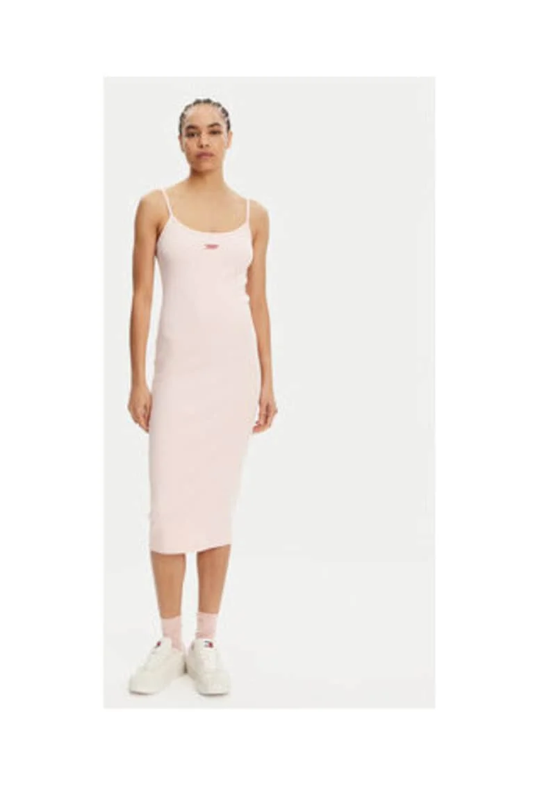Rochie de vara Dama,  roz, bumbac-elastan