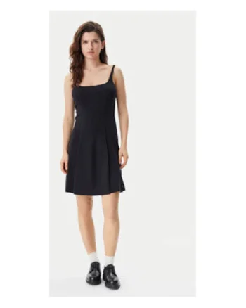 Rochie de zi Dama,  Negru, 80% bumbac, 17% poliamida, 3% elastan,