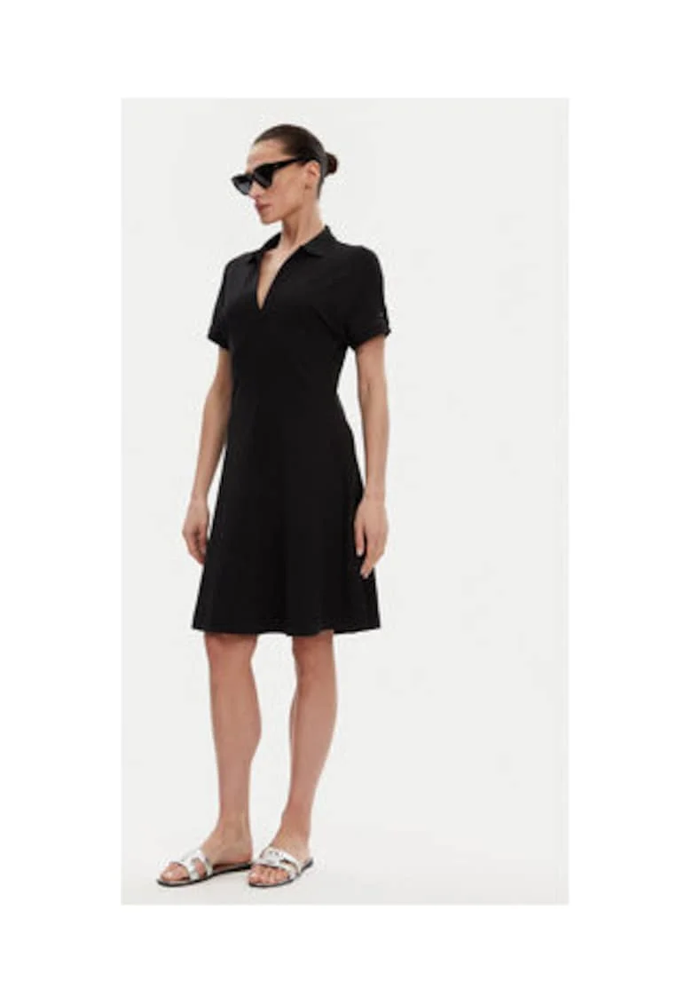 Rochie casual,  neagra, 65% lyocell, 32% bumbac,