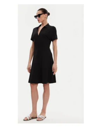 Rochie casual,  neagra, 65% lyocell, 32% bumbac,