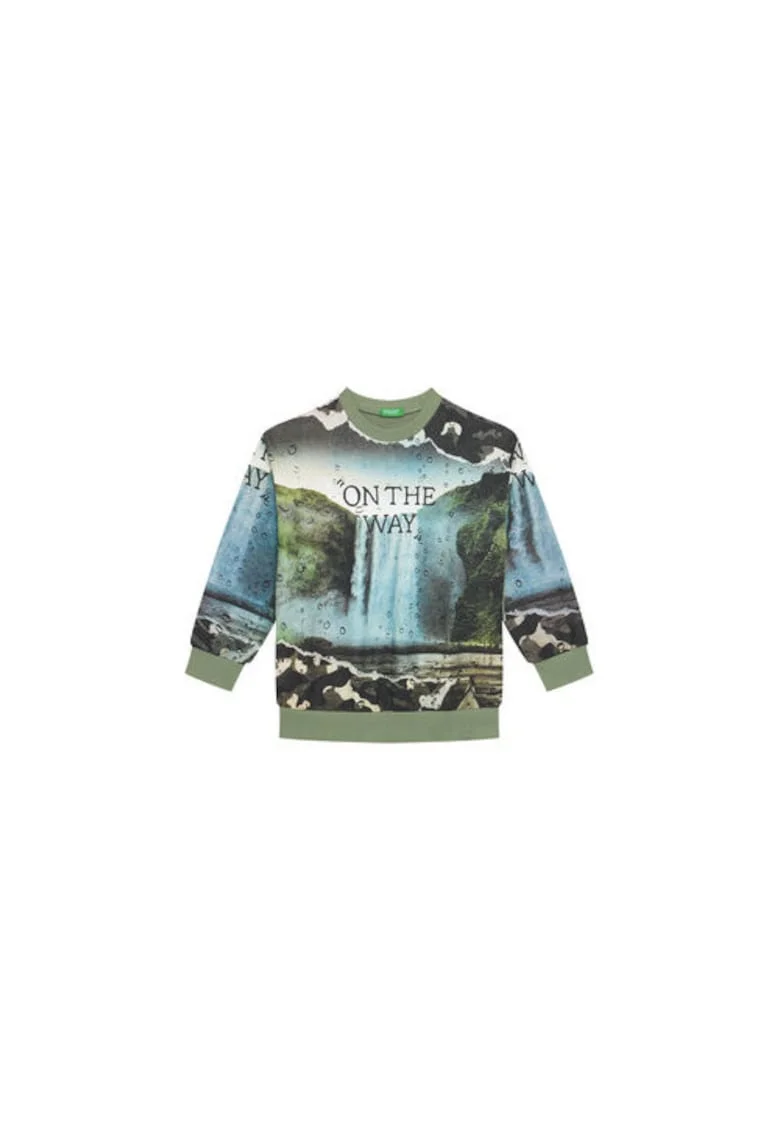 Bluza copii,  verde, 100% bumbac,