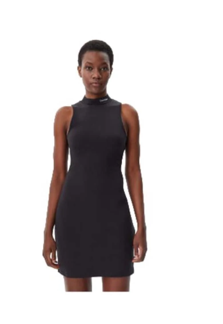 Rochie casual  material sintetic, Negru