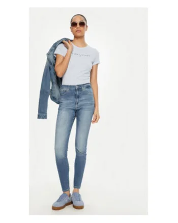 Tricou Dama,  Albastru deschis, 100% bumbac,
