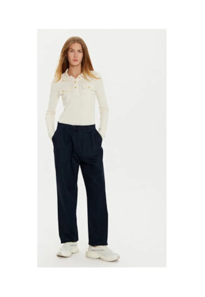 Bluza polo dama,  ecru, 100% bumbac,
