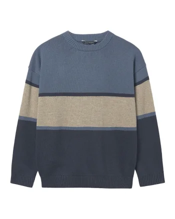 Pulover copii,  bleumarin, 60% bumbac, 30% poliamida, 10% lana