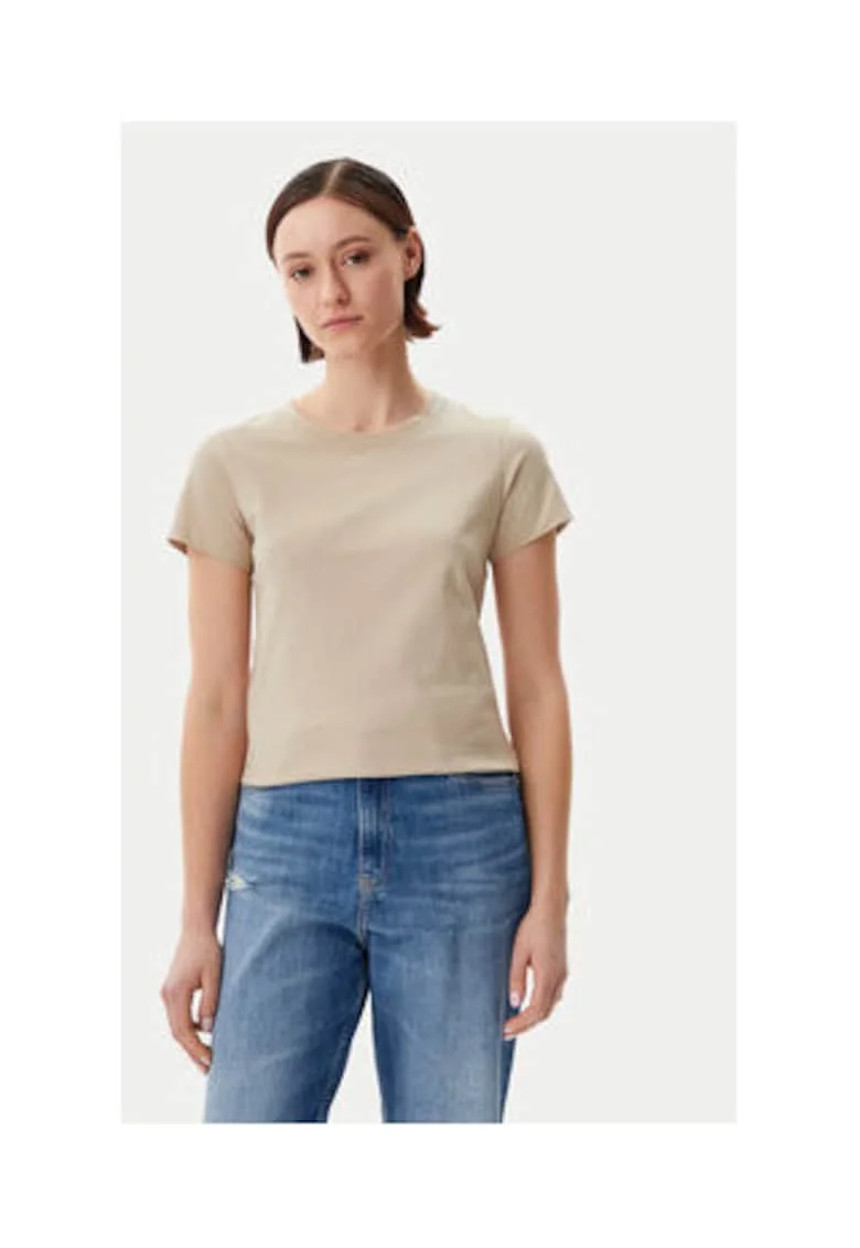 Tricou dama,  bumbac, bej,